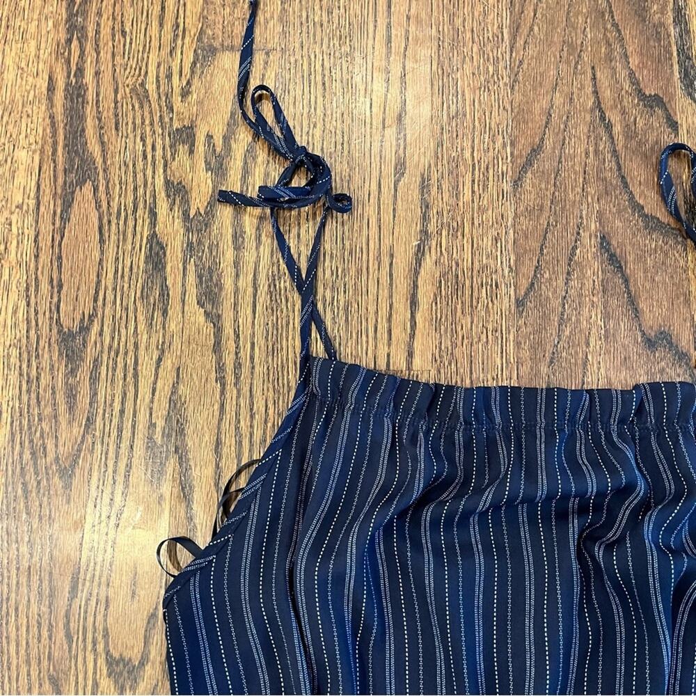 Green Envelope Jumpsuit Striped Wide Leg Adjustable Straps Women's Medium NWT - Picture 6 of 8